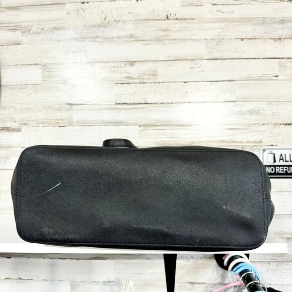 Michael Kors Women Large Extra Slim Black Jet Setter Pebbled Leather Tote Bag - Picture 7 of 7